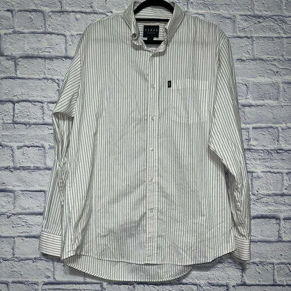 Texas Standard Men's Large Long Sleeve Striped Button Down Shirt - Picture 2 of 12
